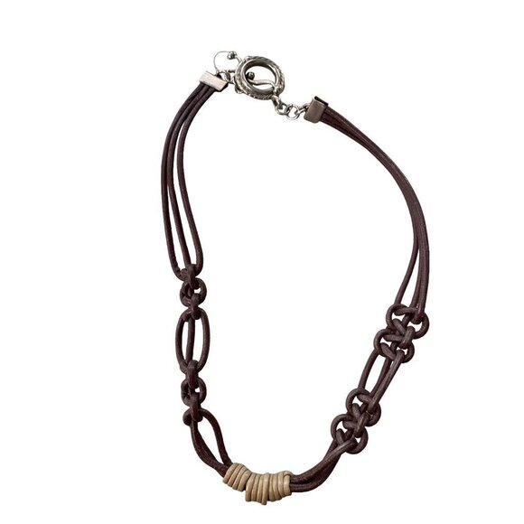 Art Glass Pendant Statement Necklace Mulitcolor 14" Toggle Clasp 2.2"h - Picture 6 of 16